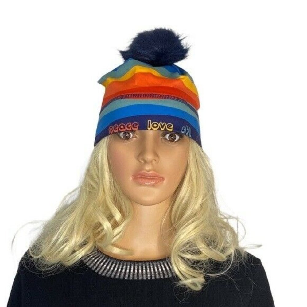 Krimson Klover HAT Peace Love Ski Pompom Beanie Après-ski Removable Pom - Picture 10 of 12